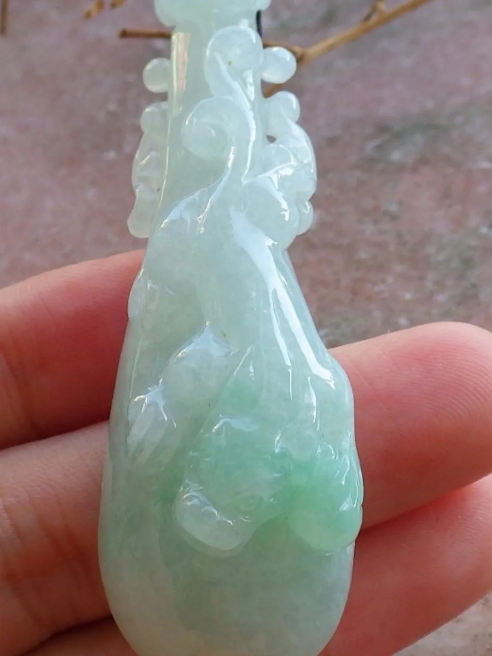 Certified Natural Myanmar Burma A Jade jadeite Dragon Pi Xiu Guitar Pendant